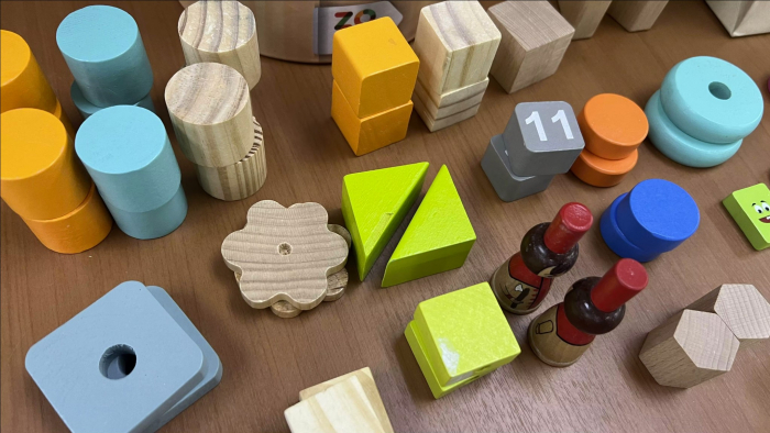 Set de joaca din lemn Malvys®, Cuburile magice, multicolor [5]