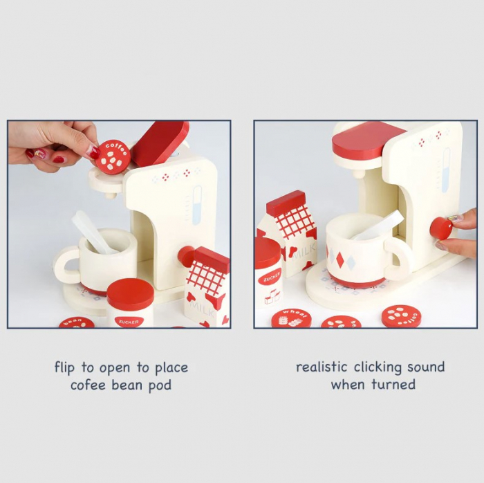 Set de joaca eco din lemn, Cafeneaua din sufragerie, 8 piese [5]