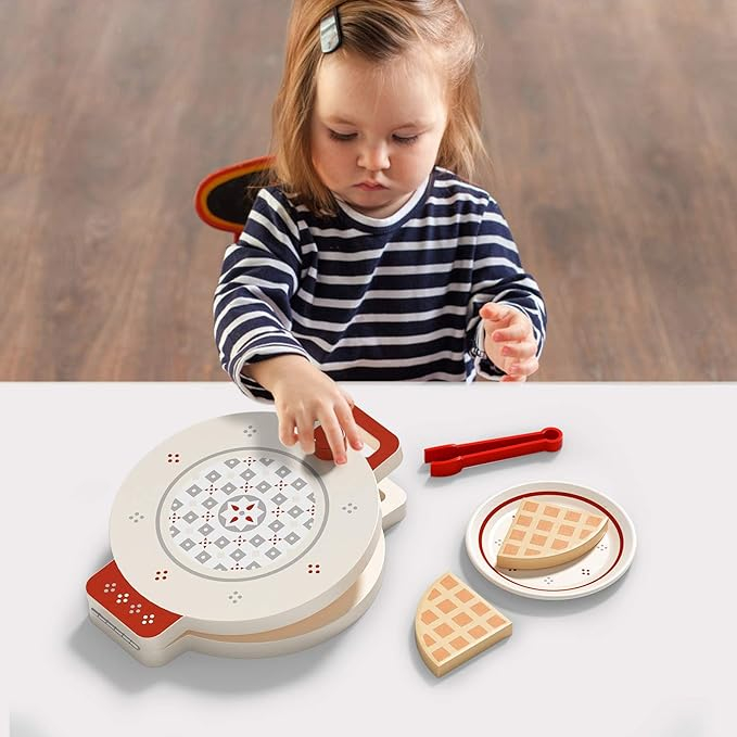 Set de joaca eco din lemn, Clatite delicioase, 7 piese [6]