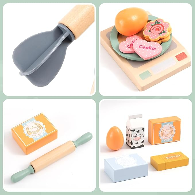 Set de joaca eco din lemn, Ora de bucatarie, 11 piese [4]