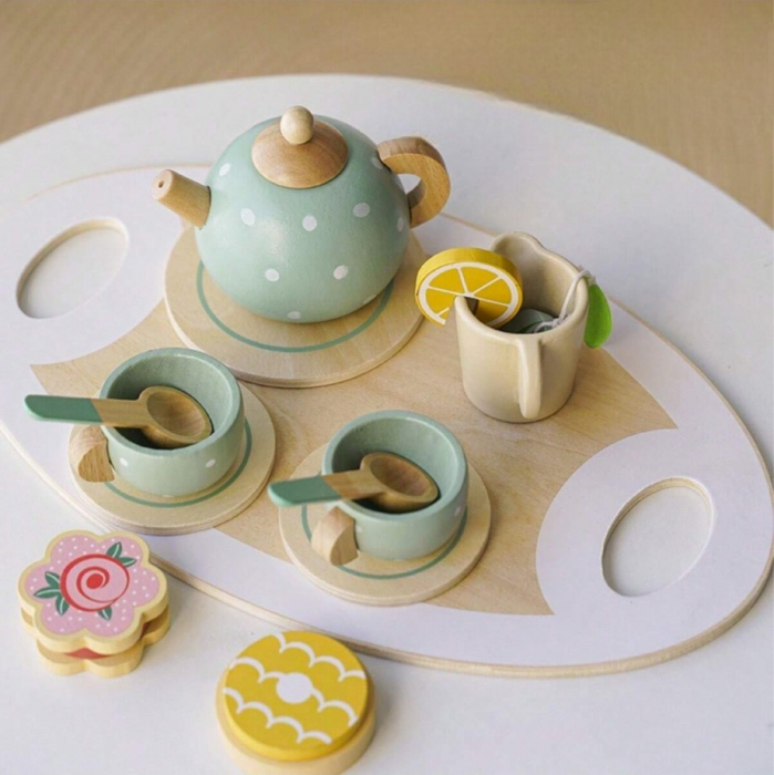 Set de joaca eco din lemn, Pauza de ceai, 15 piese [7]