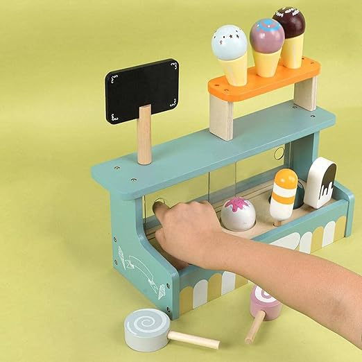 Set de joaca eco din lemn, Stand Inghetata, 11 piese [5]