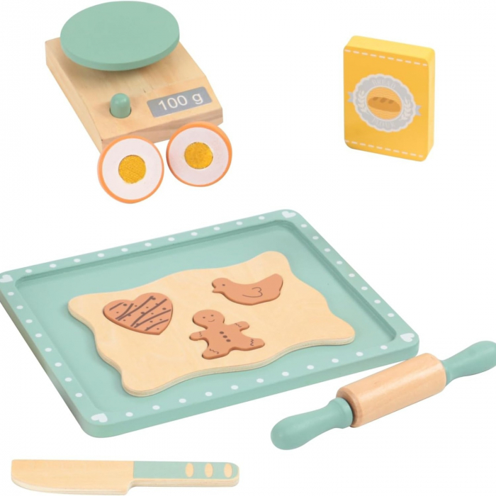 Set de jucarie din lemn Fursecuri de taiat Mini Cofetar Montessori copii [4]