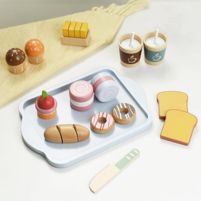 Set de jucarie din lemn Mic Dejun Happy Breakfast Montessori copii [5]