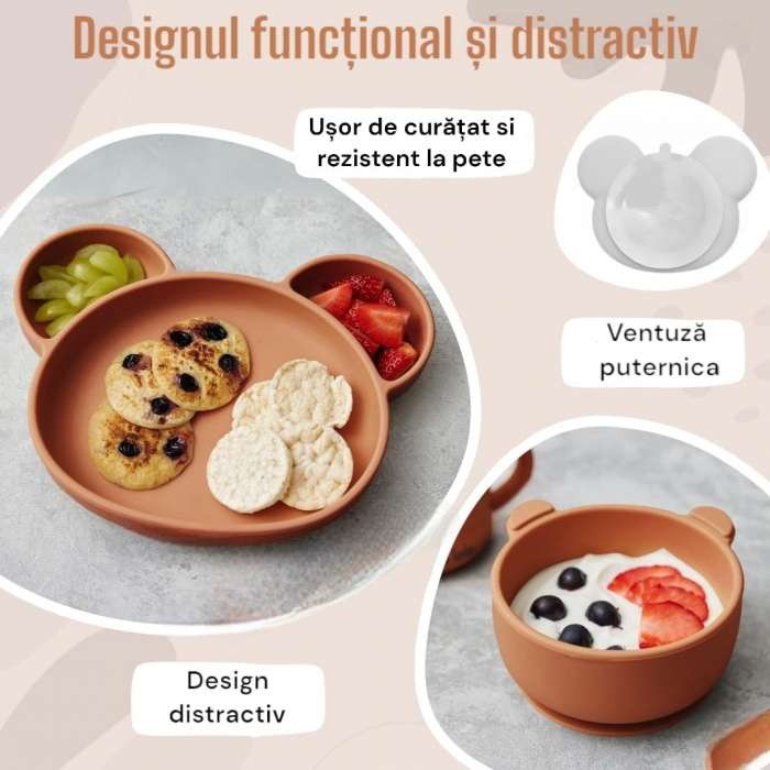 Set hranire bebelusi si copii, portocaliu pal [3]