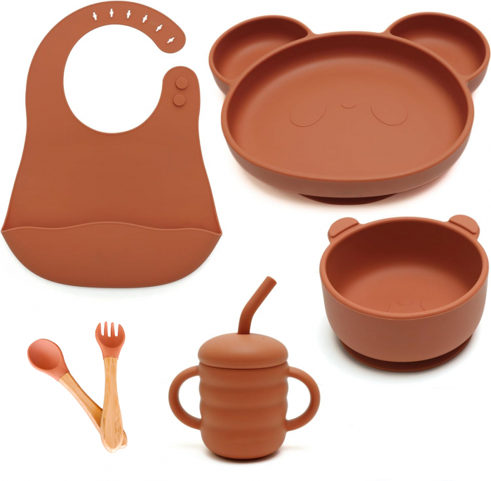 Set hranire bebelusi si copii, portocaliu pal [5]