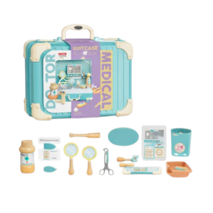 Set jucarie doctor, cabinet medical pentru copii cu accesorii si figurine, joc de rol educativ, multicolor, 3+ ani [2]
