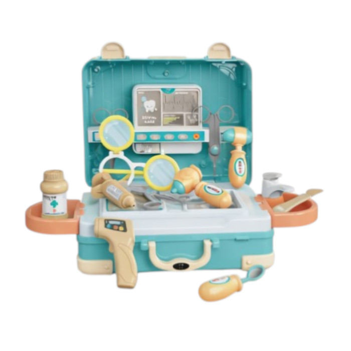 Set jucarie doctor, cabinet medical pentru copii cu accesorii si figurine, joc de rol educativ, multicolor, 3+ ani [4]