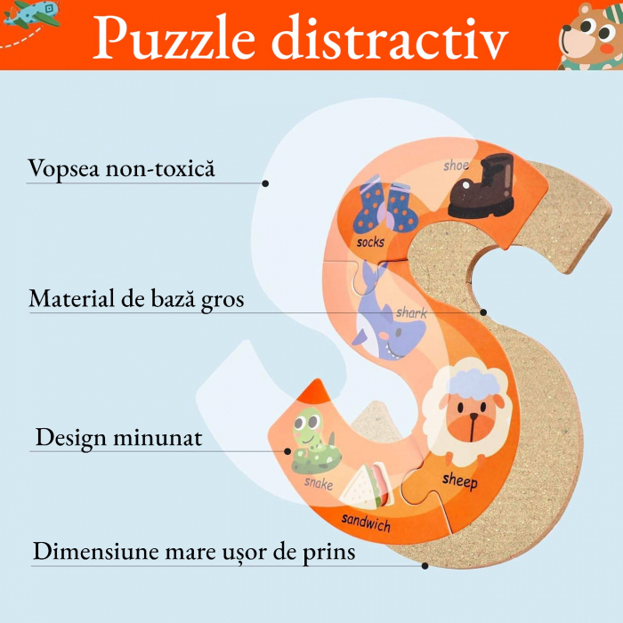 Set Puzzle cu Litere si Animale - O Aventura Educativa in Lumea Cunoasterii [3]