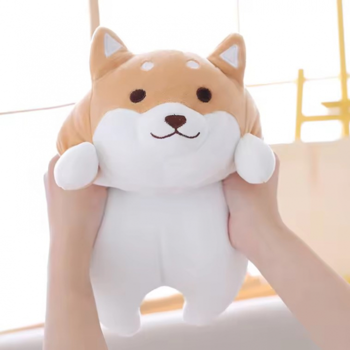 Jucarie de plus, Shiba Inu, Portocaliu/Alb, 35 cm [4]