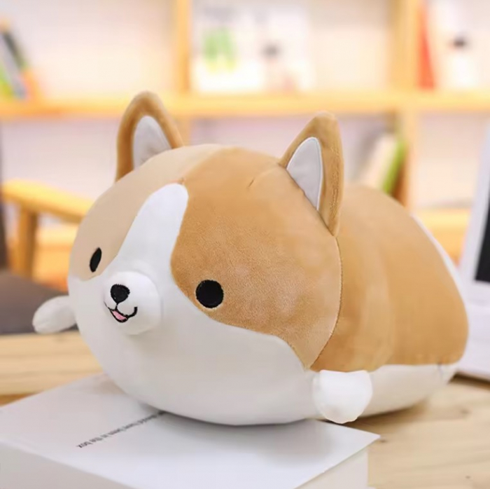Jucarie de plus, Shiba Inu, Portocaliu/Alb, 35 cm [7]