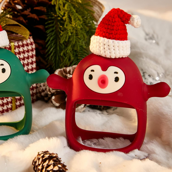 Suzeta pinguin, silicon alimentar, fara BPA, 0-12 luni, Rosu [4]