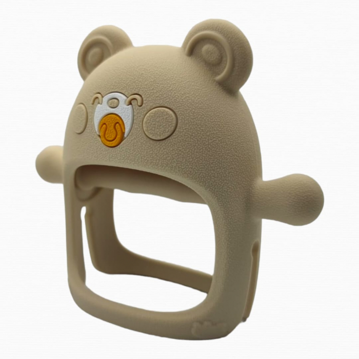 Suzeta ursulet, silicon alimentar, fara BPA, 0-12 luni, Bej [4]