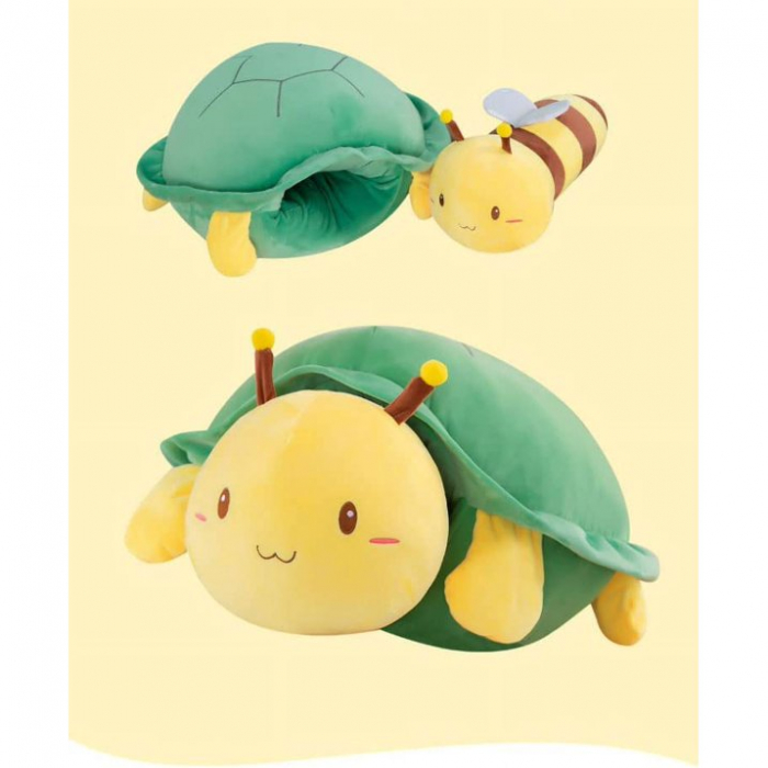 Jucarie de plus, Testoasa Bee 2 in 1, Verde/Galben, 40 cm [4]