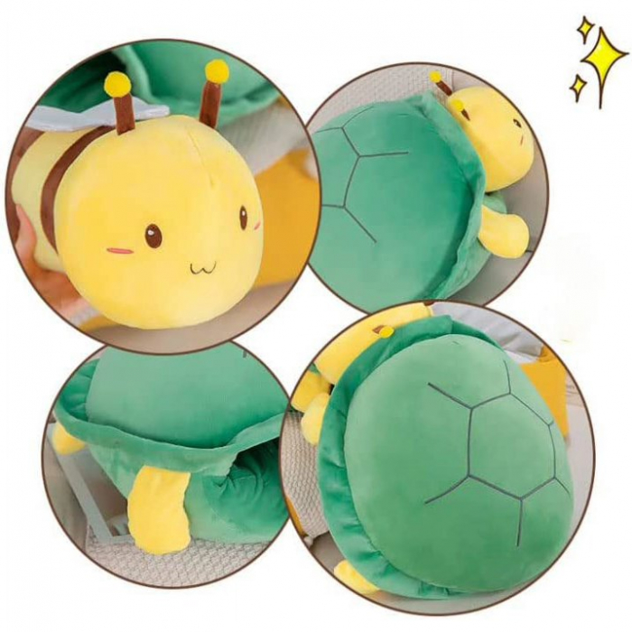 Jucarie de plus, Testoasa Bee 2 in 1, Verde/Galben, 40 cm [5]