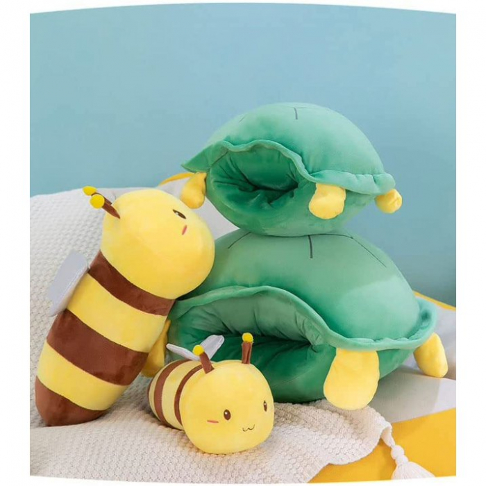 Jucarie de plus, Testoasa Bee 2 in 1, Verde/Galben, 40 cm [6]