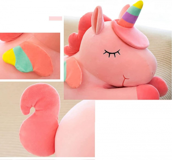 Jucarie de plus, Unicornul Lenes, Roz, 35 cm [4]