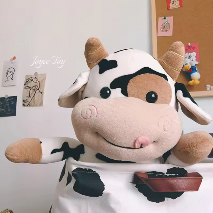 Jucarie de plus, Vacuta Cowie, Alb/Maro, 40 cm [4]