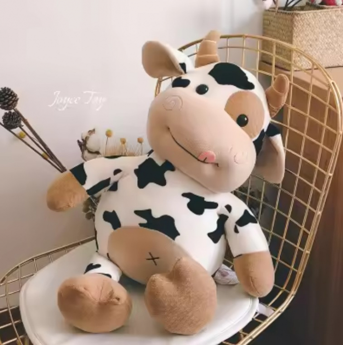 Jucarie de plus, Vacuta Cowie, Alb/Maro, 40 cm [3]