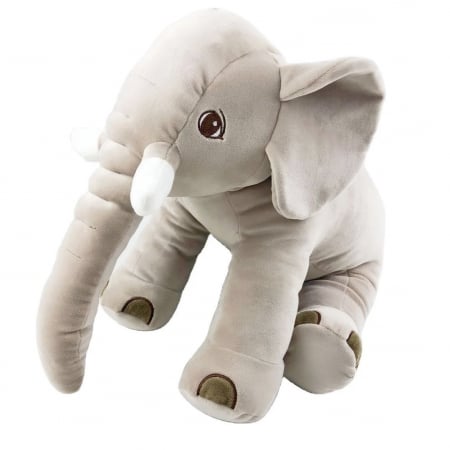 Jucarii de plus - Jucarie de plus, Elefantul Cicilino, Gri, 35 cm