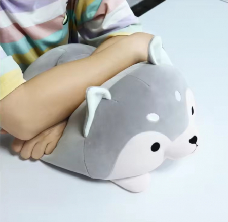 Jucarie de plus, Husky, Gri/Alb, 35 cm [1]