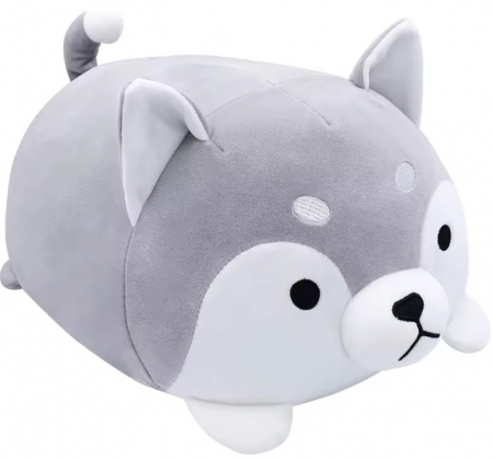 Jucarii de plus - Jucarie de plus, Husky, Gri/Alb, 35 cm