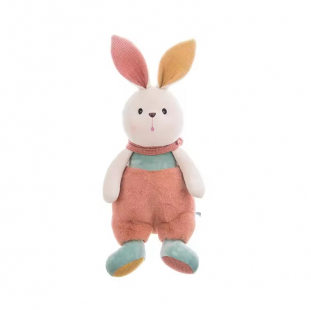 Jucarie de plus, Iepurasul Costumat, Alb/Roz, 35 cm [4]