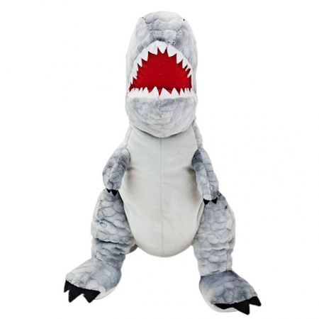 Jucarie de plus 2 in 1, Rucsac Dinozaur T-Rex, Gri [3]