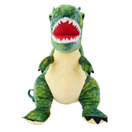 Jucarie de plus 2 in 1, Rucsac Dinozaur T-Rex, Verde [2]