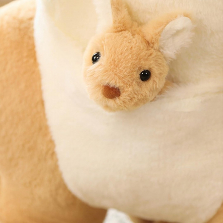 Jucarie de plus Cangur Crem Roo cu Pui Mini-Roo 45 cm copii [4]