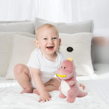 Jucarie de plus Dinozaur Roz Coronita Princess Dina 30 cm fetite [4]