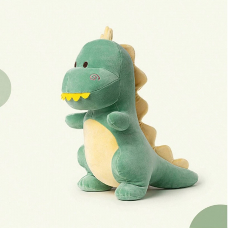 Jucarie de plus Dinozaur Verde Dino Max 30 cm copii [3]