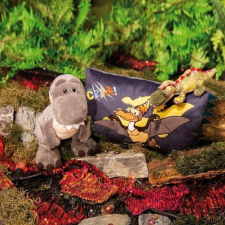 Jucarie de plus, Dinozaurul Rexie, Gri, 30 cm [8]