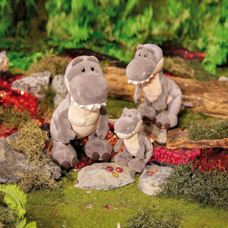 Jucarie de plus, Dinozaurul Rexie, Gri, 30 cm [7]