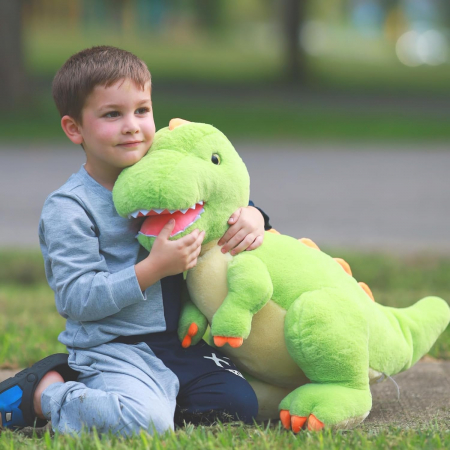 Jucarie de plus, Dinozaurul T-Rex, Verde, 50 cm [9]