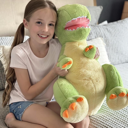 Jucarie de plus, Dinozaurul T-Rex, Verde, 50 cm [8]