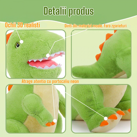 Jucarie de plus, Dinozaurul T-Rex, Verde, 50 cm [1]