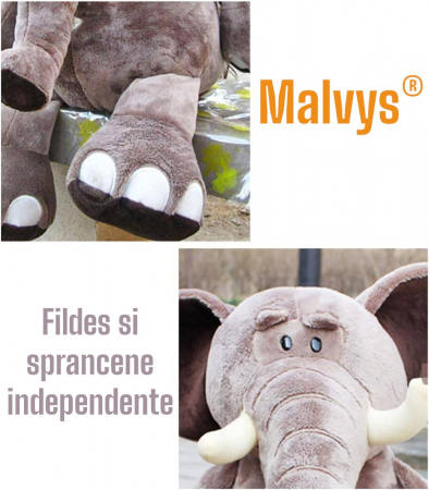 Jucarie de plus, Elefantul Bongo, Gri, 30 cm [4]