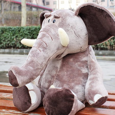 Jucarie de plus, Elefantul Bongo, Gri, 30 cm [2]