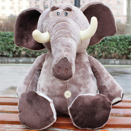 Jucarie de plus, Elefantul Bongo, Gri, 30 cm [1]