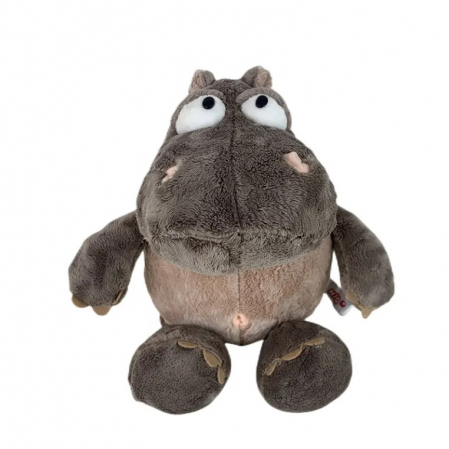 Jucarii de plus - Jucarie de plus, Hipopotamul Hugo, Gri, 35 cm