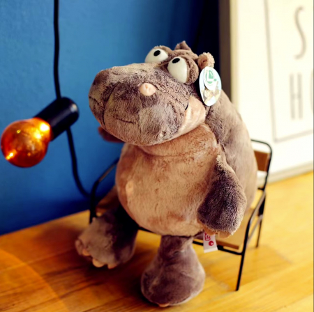 Jucarie de plus, Hipopotamul Hugo, Gri, 35 cm [2]