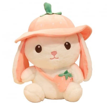 Jucarii de plus - Jucarie de plus, Iepurasul Aventurier Capsunica, Roz, 35 cm