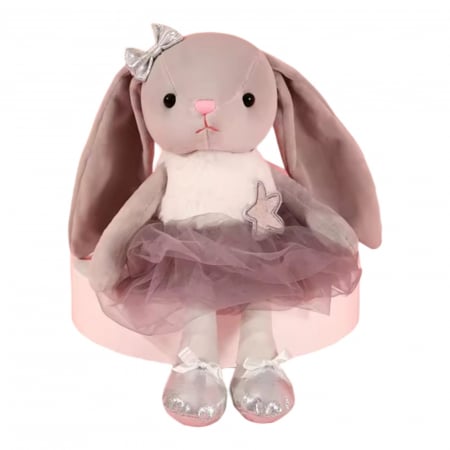 Jucarii de plus - Jucarie de plus, Iepurasul Balerina, Gri, 35 cm