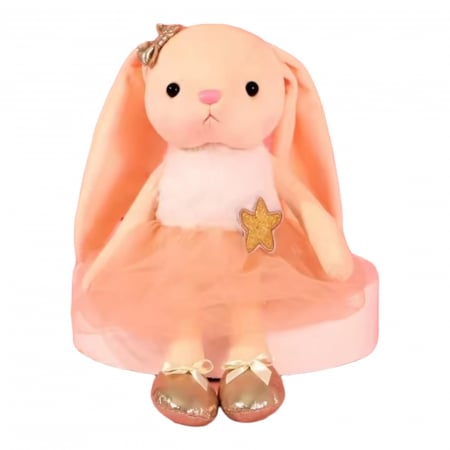 Jucarii de plus - Jucarie de plus, Iepurasul Balerina, Piersica, 35 cm