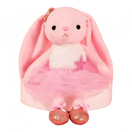 Jucarii de plus - Jucarie de plus, Iepurasul Balerina, Roz, 35 cm