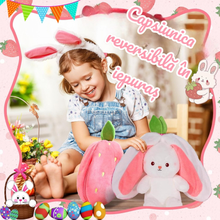 Jucarie de plus, Iepurasul Capsunica, Roz, 35 cm [1]