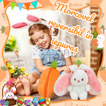 Jucarie de plus, Iepurasul Morcovel, Portocaliu, 35 cm [1]