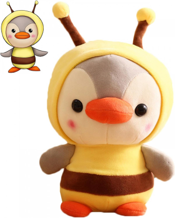 Jucarie de plus, Pinguinul Bee, Galben/Gri, 23 cm [2]