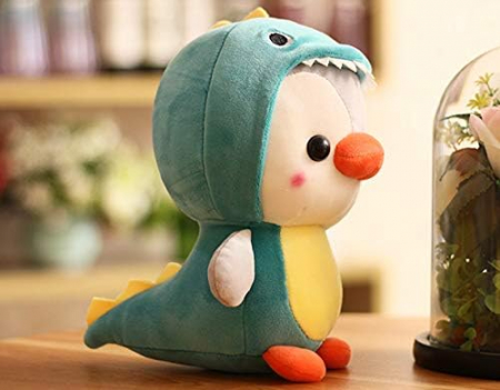 Jucarie de plus, Pinguinul Dino, Albastru/Gri, 23 cm [3]